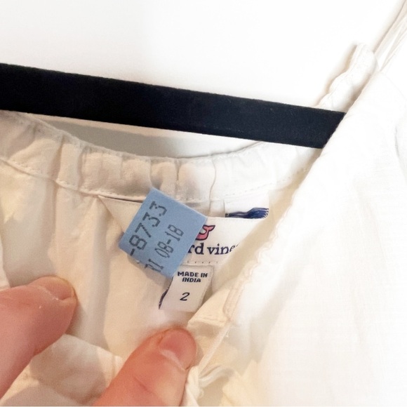 Vineyard Vines | Halter Dress With Eyelet Detail Front Tassel Tie - Picture 4 of 6